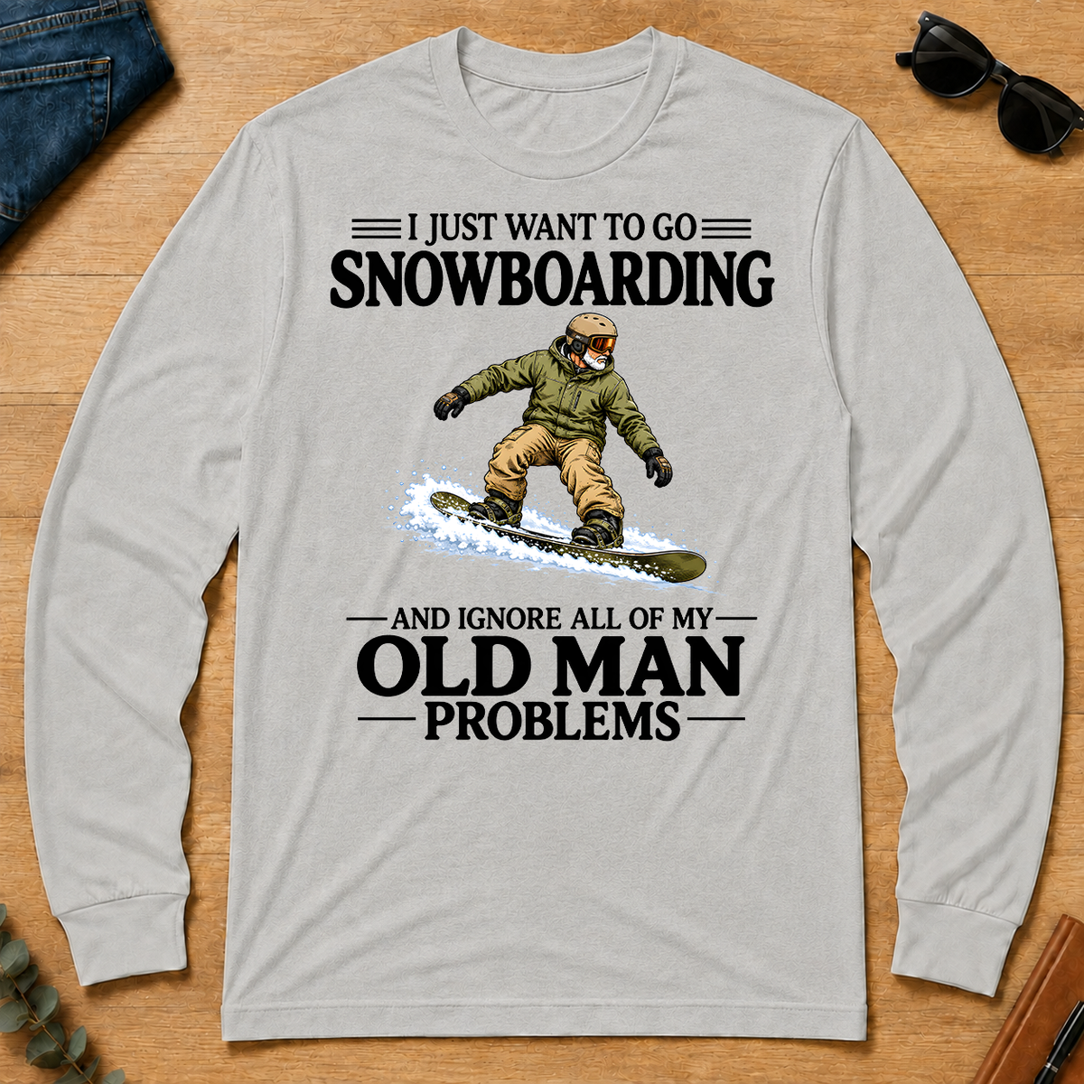 I Just Want To Go Snowboarding - ash - LST2D-Ash