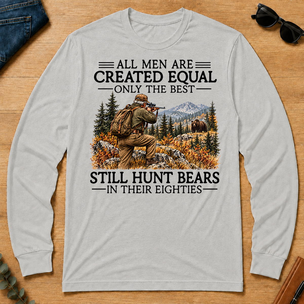 All Men Are Created Equal Bear Hunting 80s - ash - LST2D-Ash