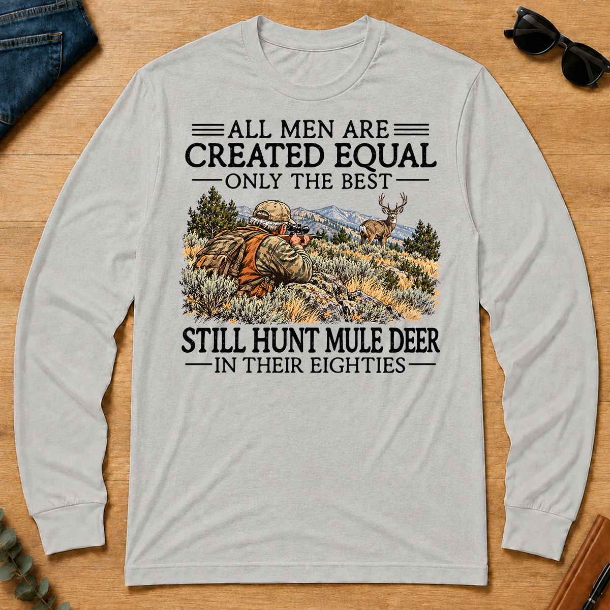 All Men Are Created Equal Mule Deer Hunting 80s - ash - LST2D-Ash