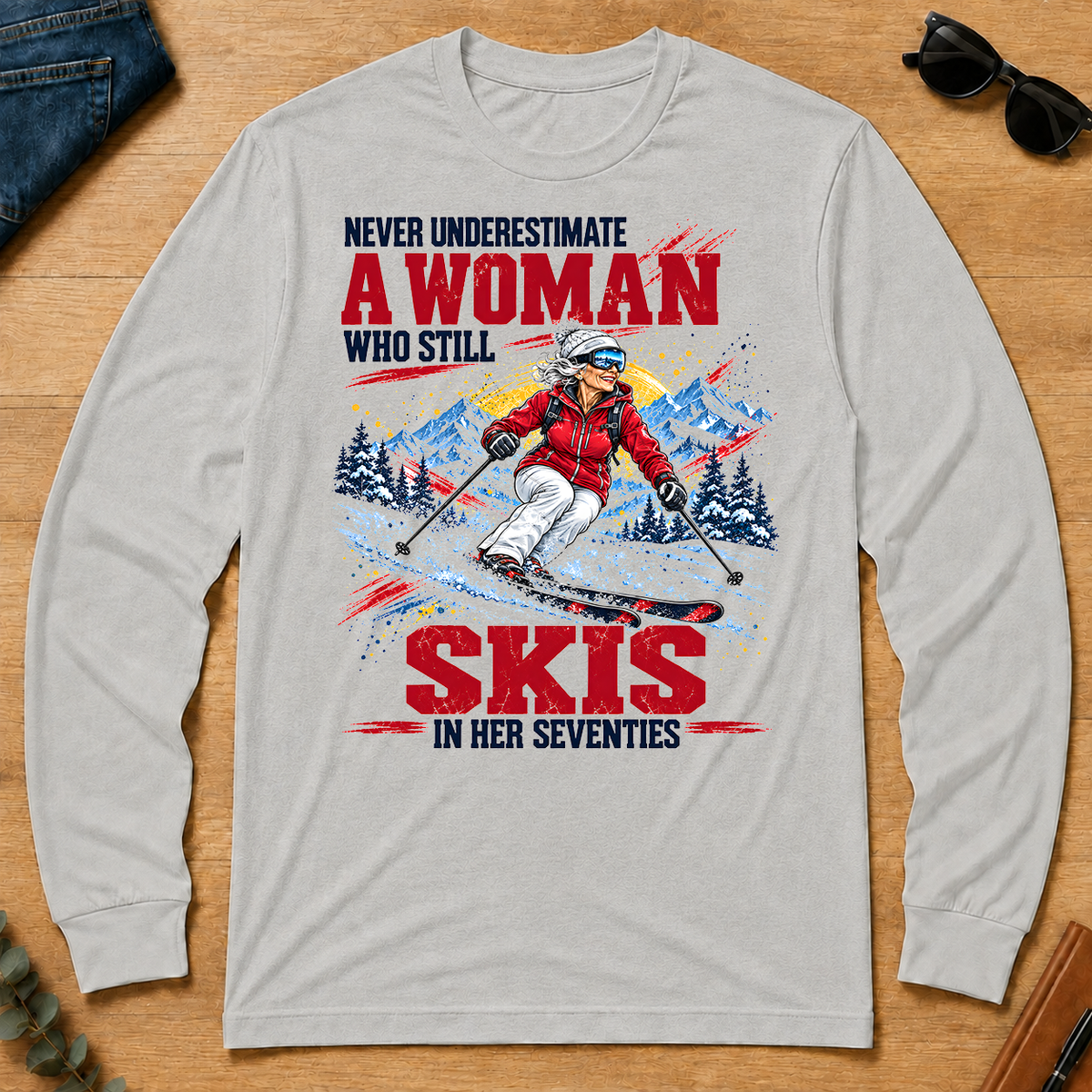 A Woman Still Skis In Her 70s - ash - LST2D-Ash