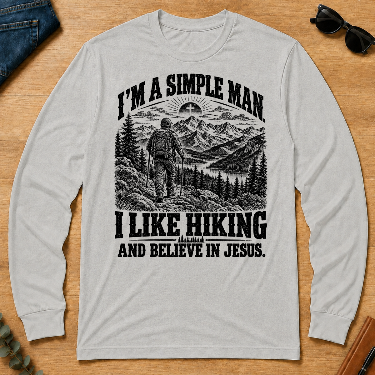 I like Hiking Believe In Jesus - ash - LST2D-Ash