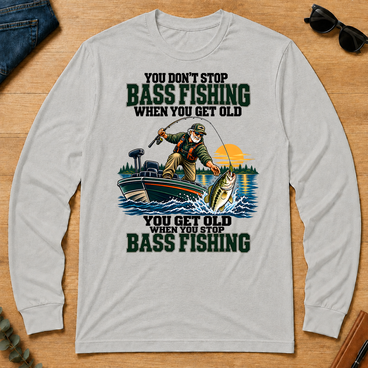 You Don't Stop Bass Fishing When You Get Old - ash - LST2D-Ash