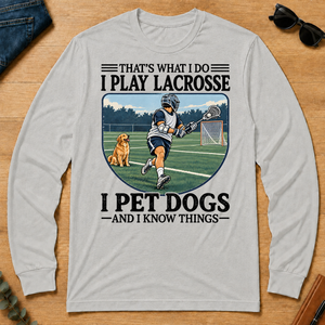 I Play Lacrosse And I Pet Dog - ash - LST2D-Ash
