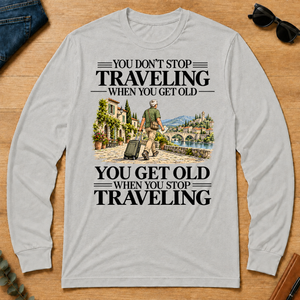 Don't Stop Traveling Vintage Art - ash - LST2D-Ash