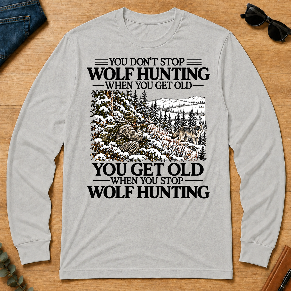 Don't Stop Winter Wolf Hunting Snow - ash - LST2D-Ash
