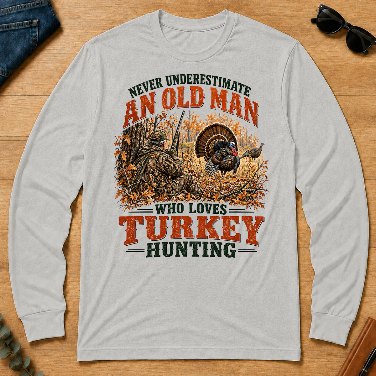 An Old Man Loves Turkey Hunting - ash - LST2D-Ash