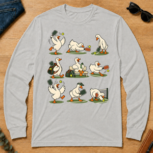 Funny Ducks Playing Pickleball - ash - LST2D-Ash