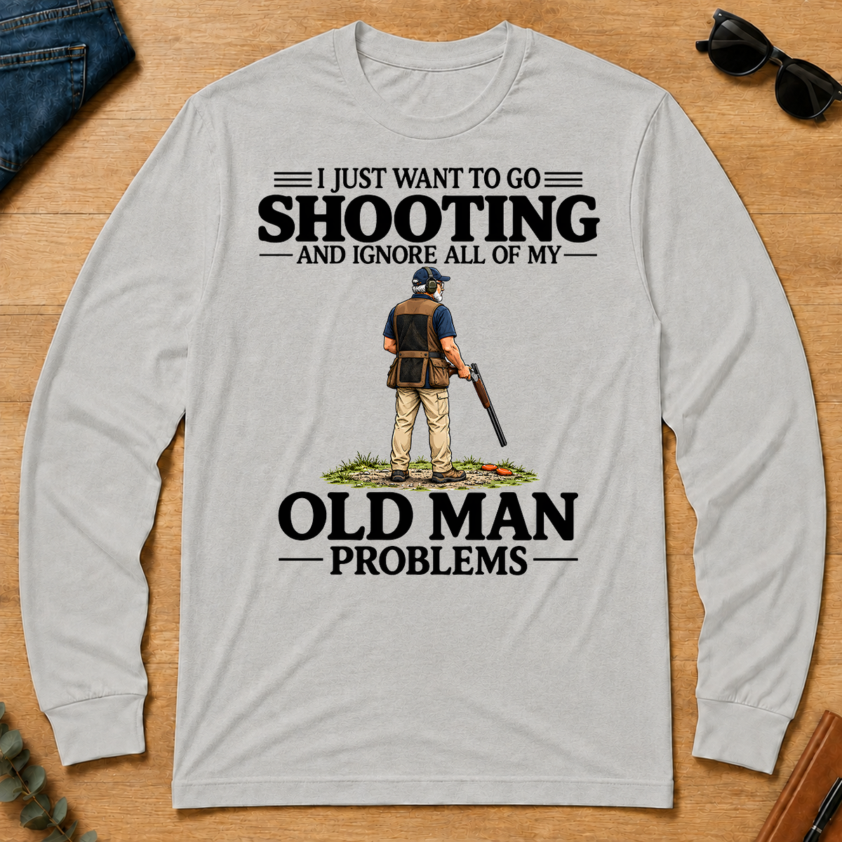 I Just Want To Go Shooting Vintage - ash - LST2D-Ash