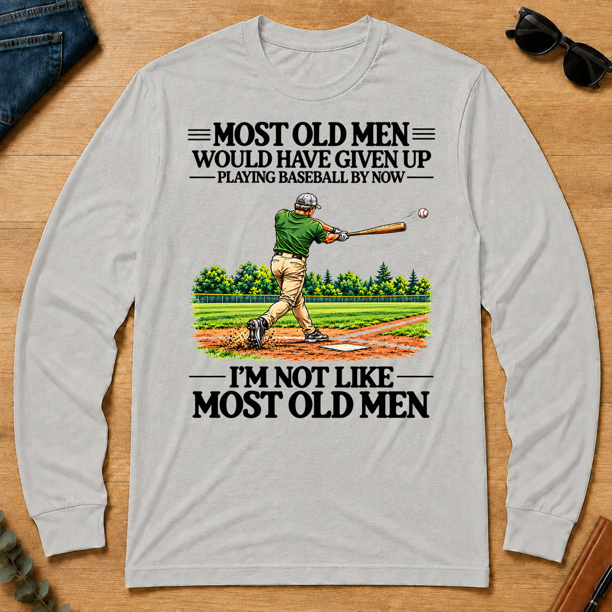 Most Old Man Would Have Given Up Playing Baseball - ash - LST2D-Ash
