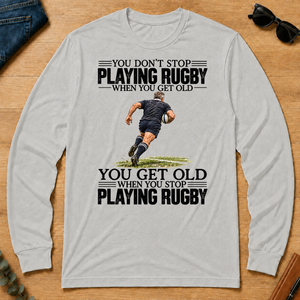 Vintage You Get Old When You Stop Playing Rugby - ash - LST2D-Ash
