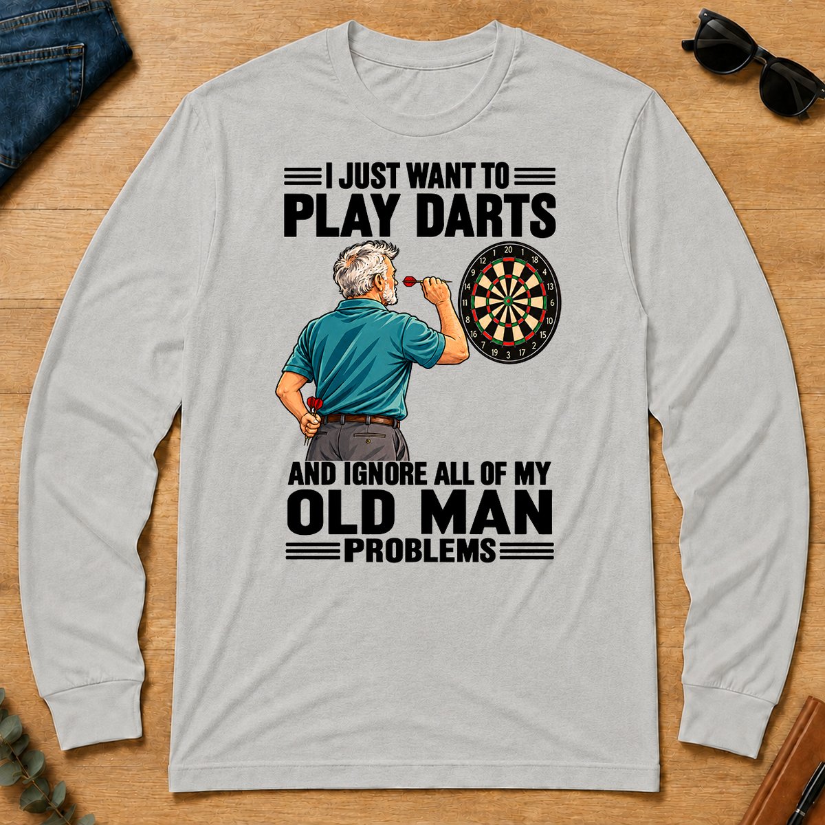 I Just Want To Play Darts Art - ash - LST2D-Ash
