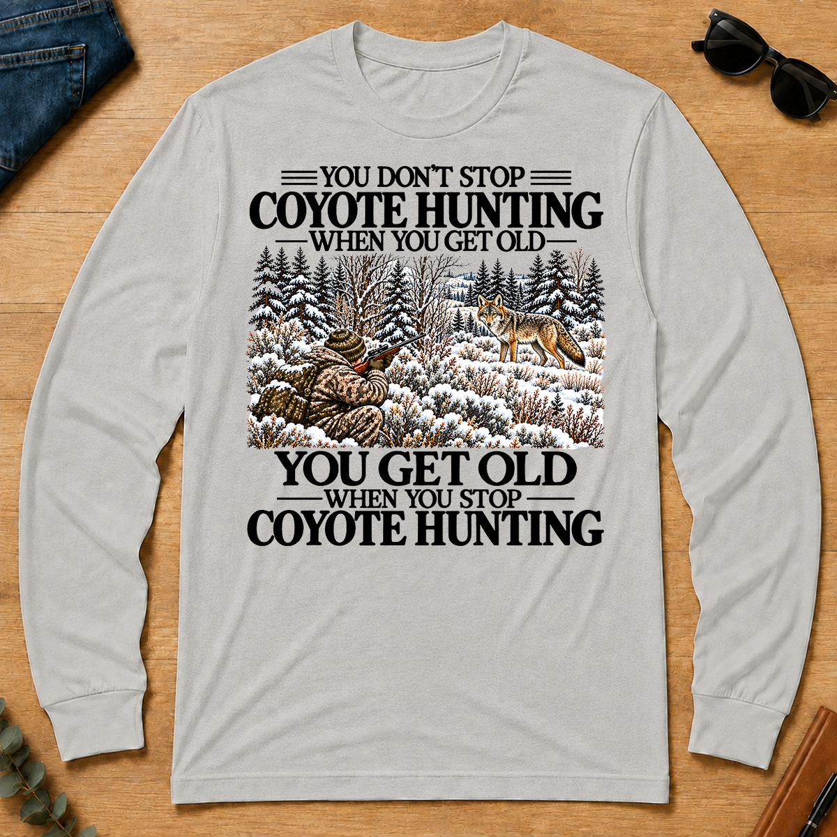 Don't Stop Coyote Hunting Snow - ash - LST2D-Ash