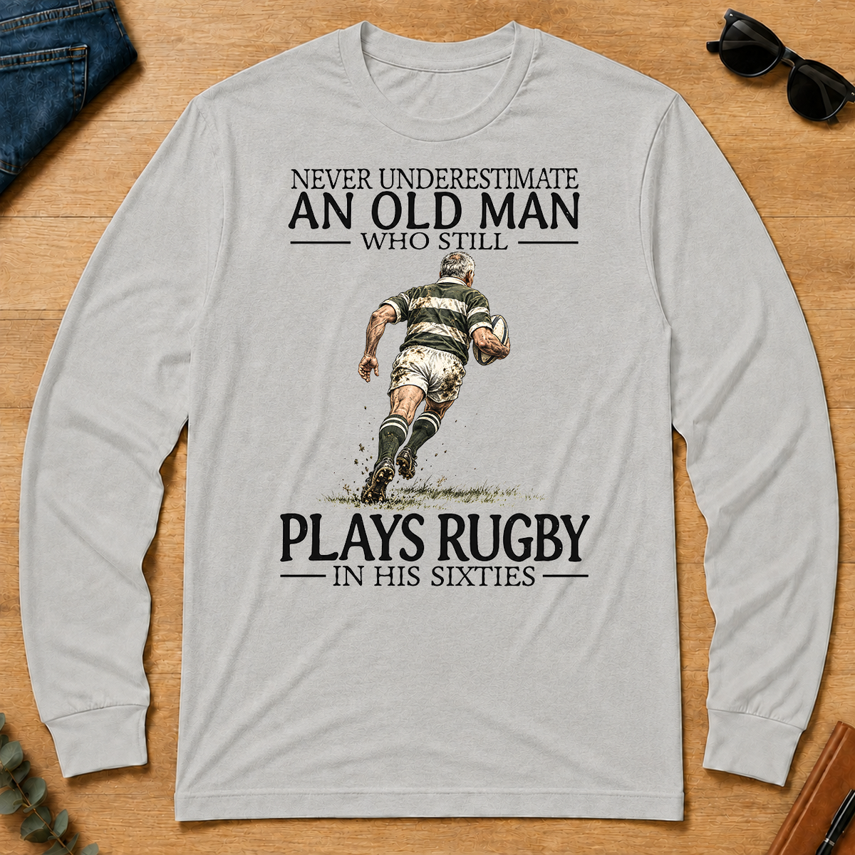 An Old Man Who Still Plays Rugby In His Sixties - ash - LST2D-Ash