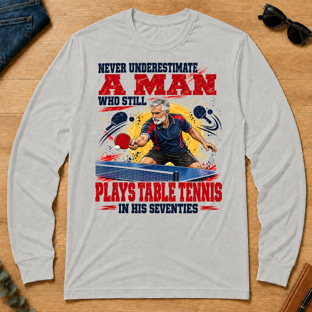A Man Still Plays Table Tennis In His 70s - ash - LST2D-Ash