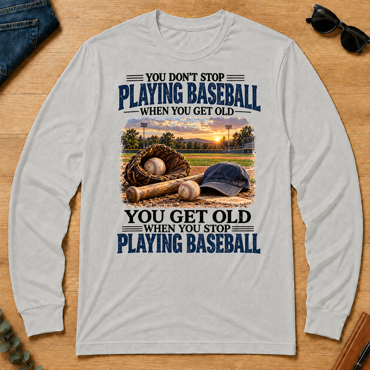 Playing Baseball You Get Old When You Stop - ash - LST2D-Ash