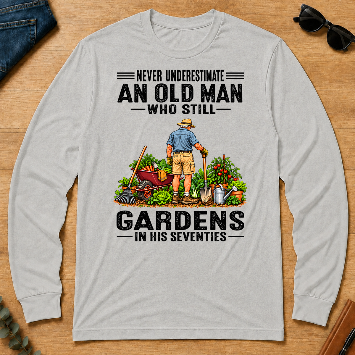An Old Man Still Gardens In His 70s - ash - LST2D-Ash