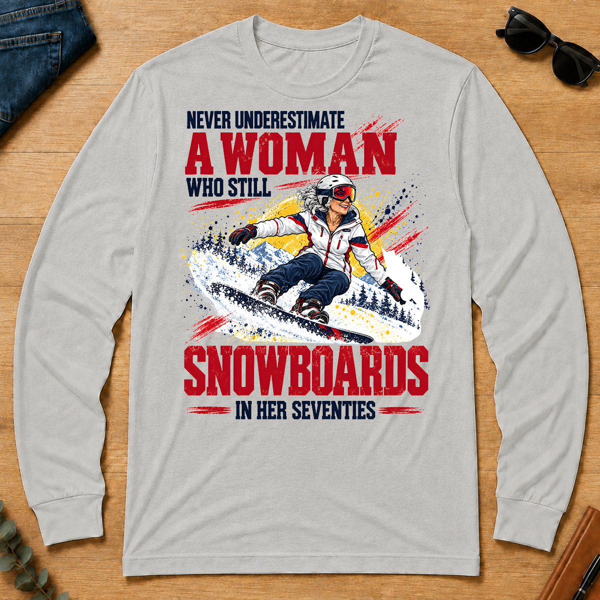 A Woman Still Snowboards In Her 70s - ash - LST2D-Ash