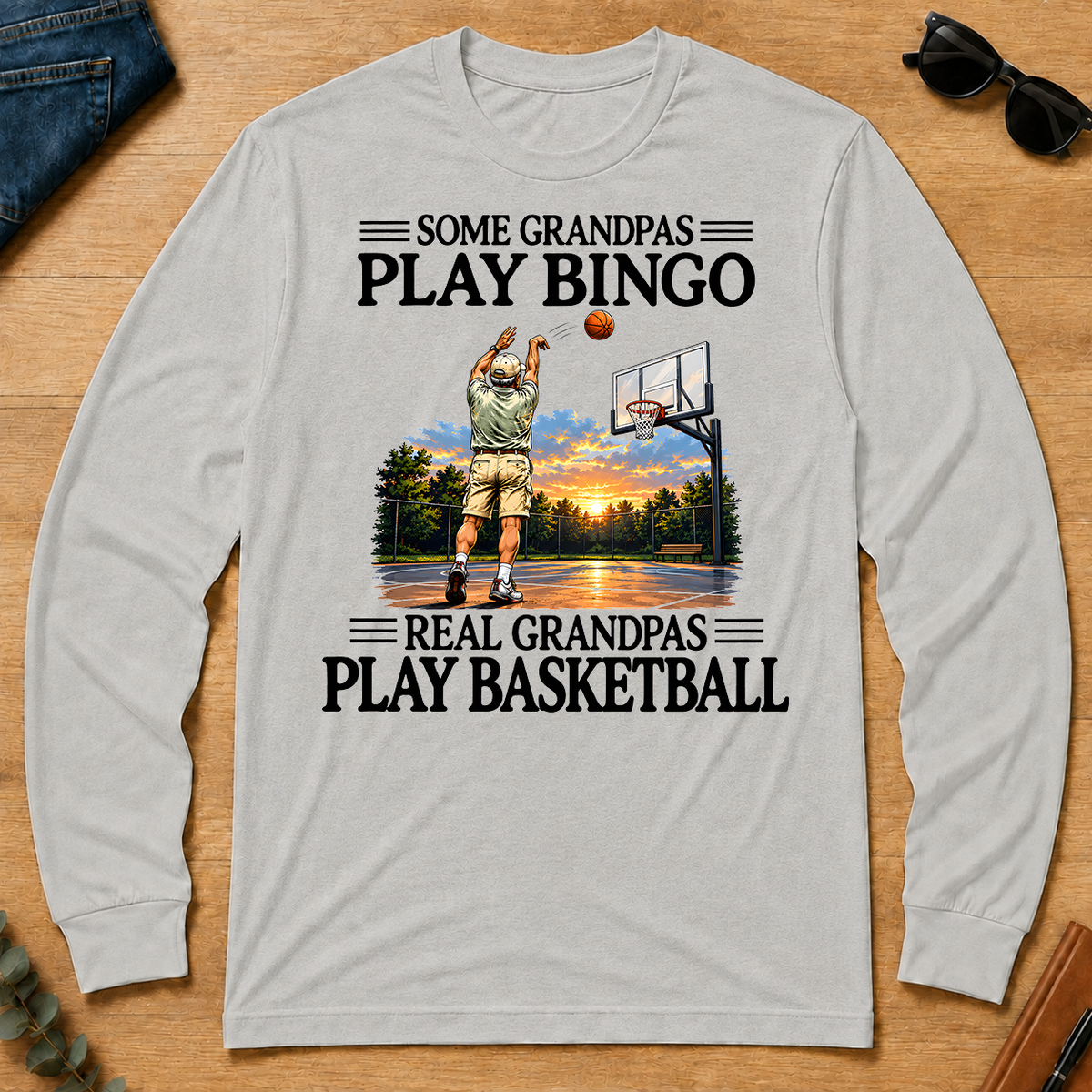 Some Grandpas Play Bingo Real Grandpas Play Basketball - ash - LST2D-Ash
