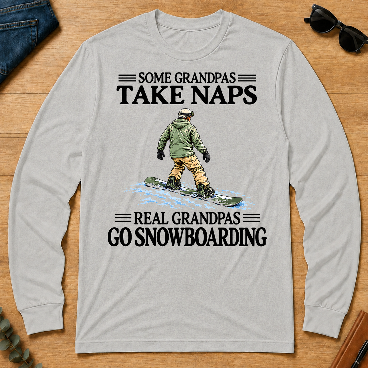 Real Grandpas Go Snowboarding Vintage - ash - LST2D-Ash