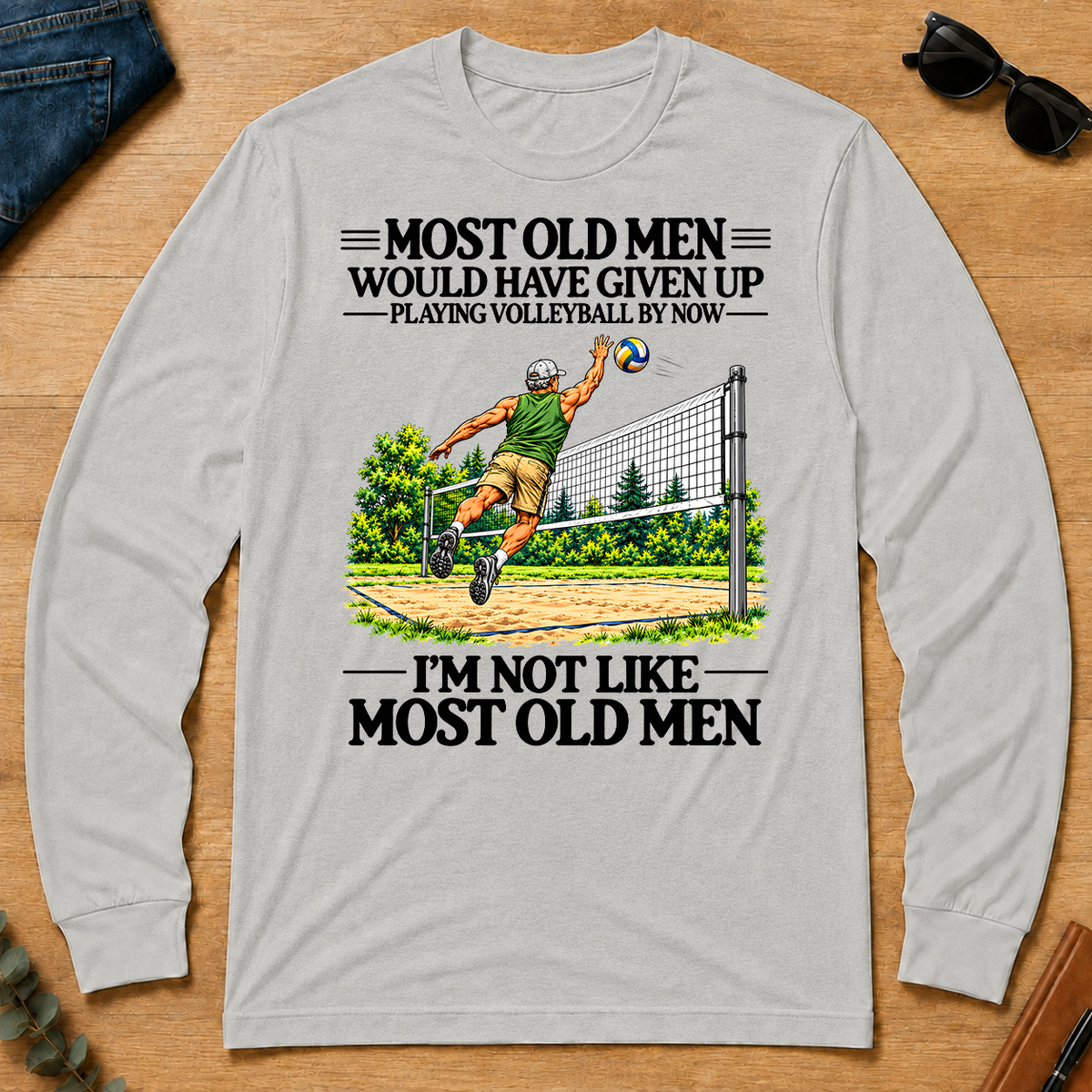 Most Old Man Would Have Given Up Playing Volleyball - ash - LST2D-Ash