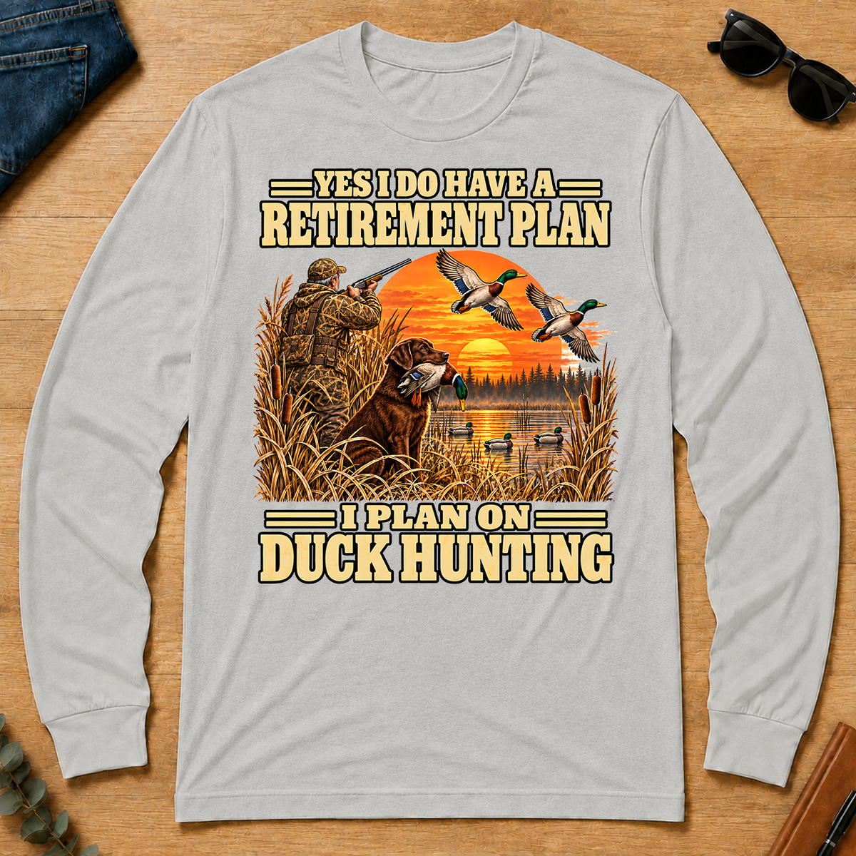 I Plan On Duck Hunting Vintage - ash - LST2D-Ash