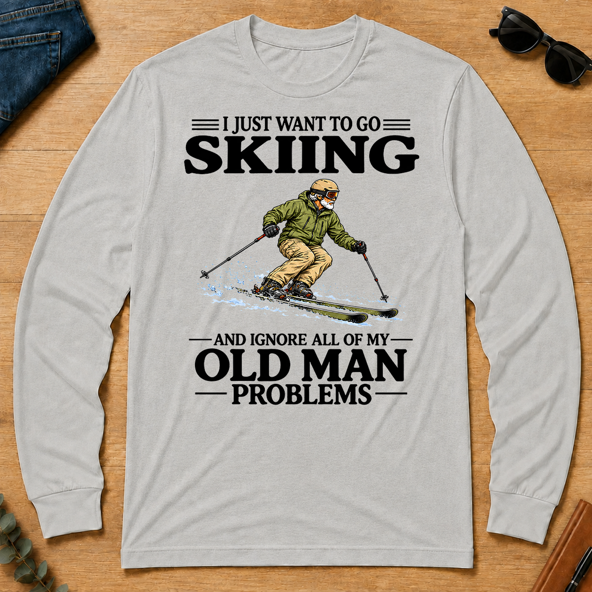 I Just Want To Go Skiing - ash - LST2D-Ash