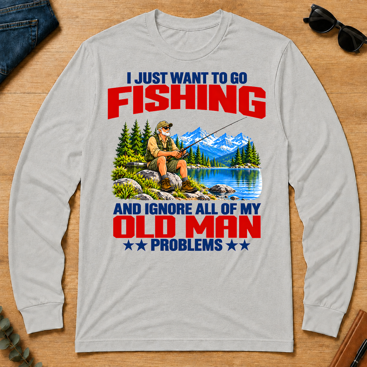 I Just Want To Go Fishing Art - ash - LST2D-Ash