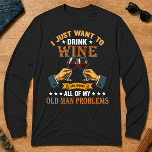 Vintage I Just Want To Drink Wine - black - LST2D-Black