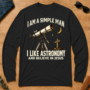 I Am Simple Man I Like Astronomy - black - LST2D-Black