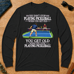 Old Man Don't Stop Pickleball - black - LST2D-Black