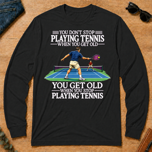 Old Man Don't Stop Tennis - black - LST2D-Black