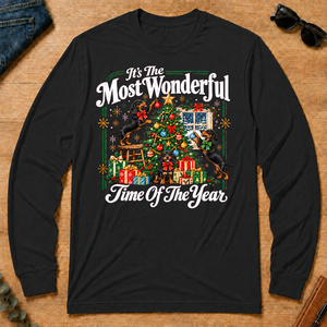 Wonderful Christmas Dachshund - black - LST2D-Black