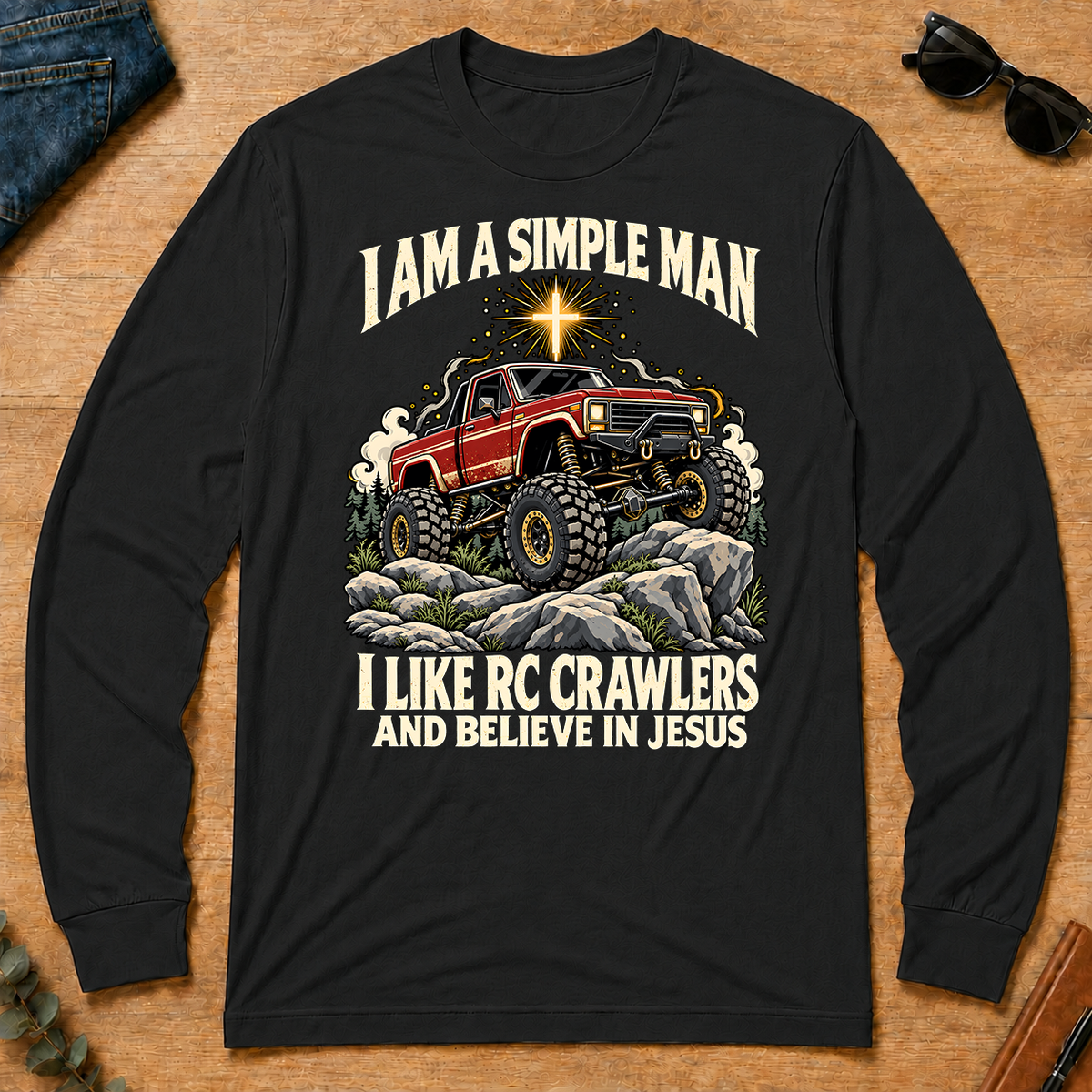 I Like RC Crawlers & Believe In Jesus - black - LST2D-Black