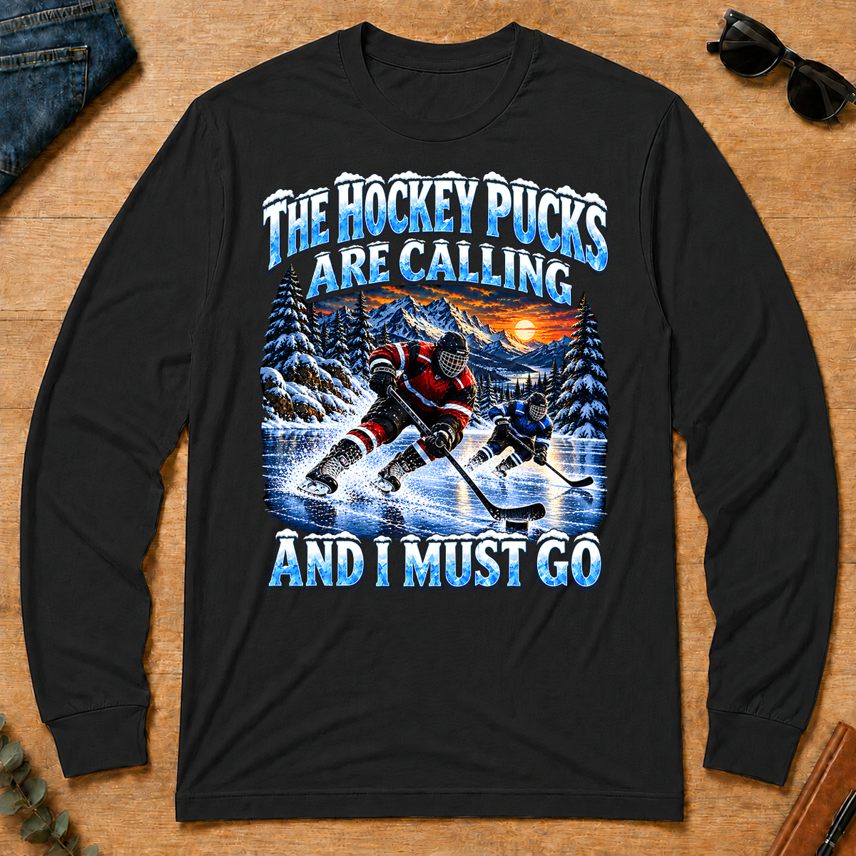 Hockey Pucks Are Calling And I Must Go - black - LST2D-Black