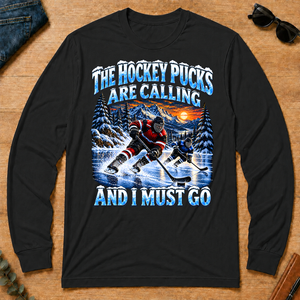 Hockey Pucks Are Calling And I Must Go - black - LST2D-Black