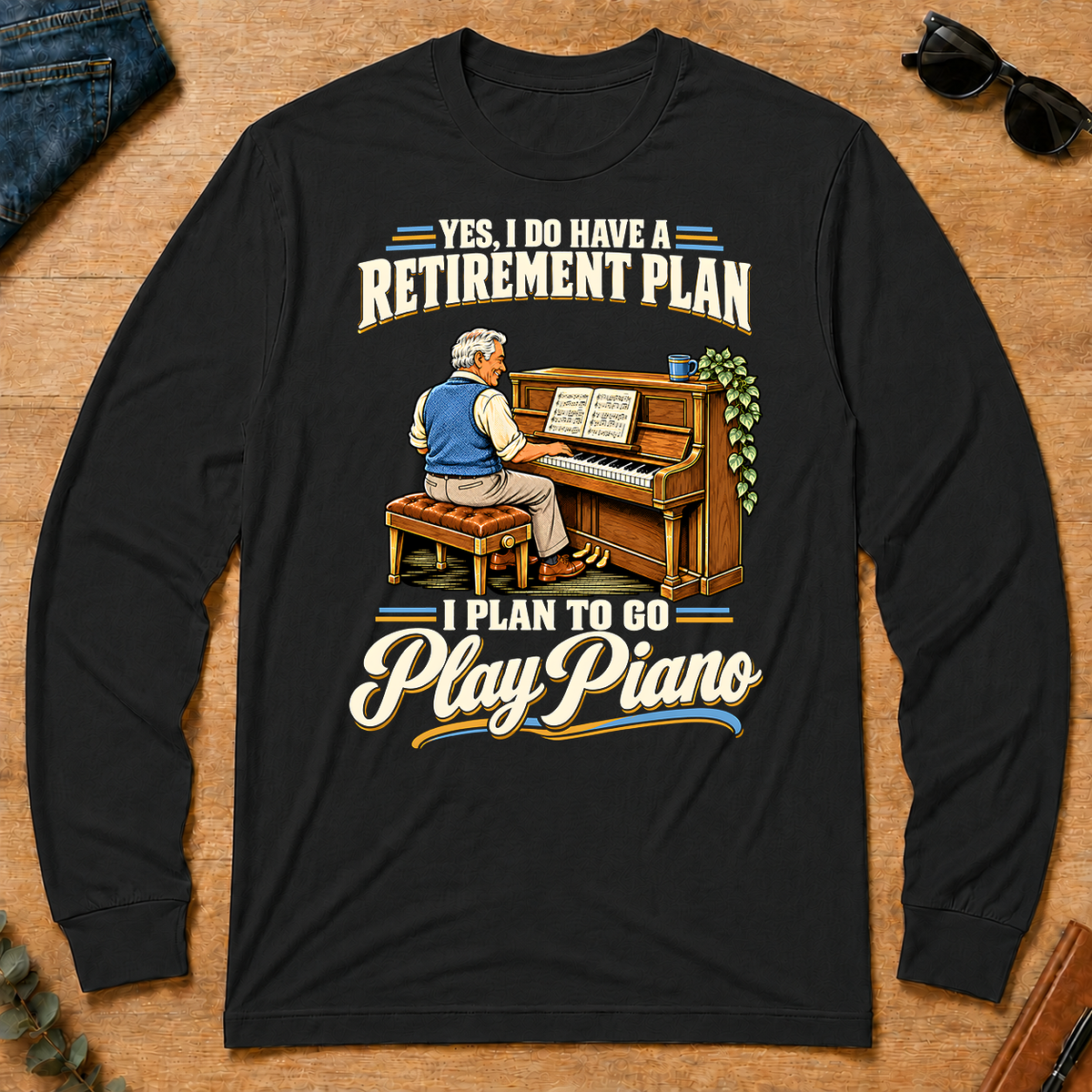 I Plan To Go Play Piano - black - LST2D-Black