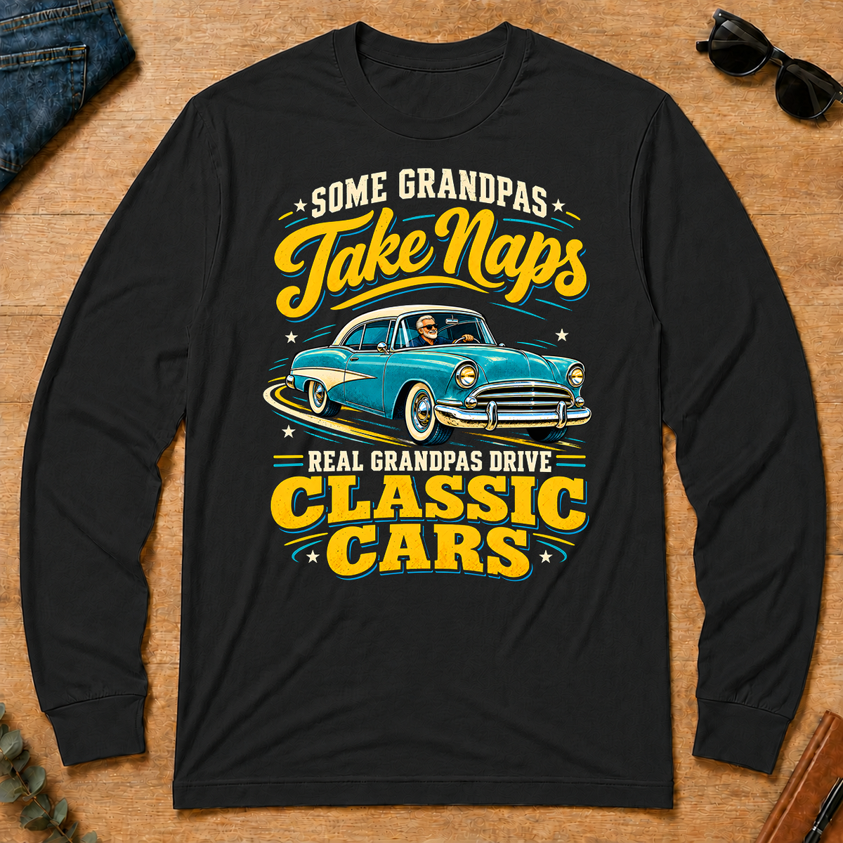 Grandpas Drive Classic Cars - black - LST2D-Black