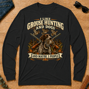 I Like Grouse Hunting And Dogs And Maybe 3 People - black - LST2D-Black