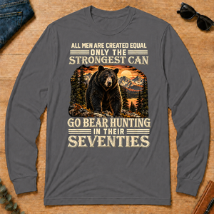 Vintage Bear Hunting Strongest Man In Seventies - charcoal - LST2D-Charcoal