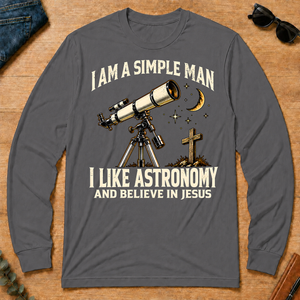 I Am Simple Man I Like Astronomy - charcoal - LST2D-Charcoal