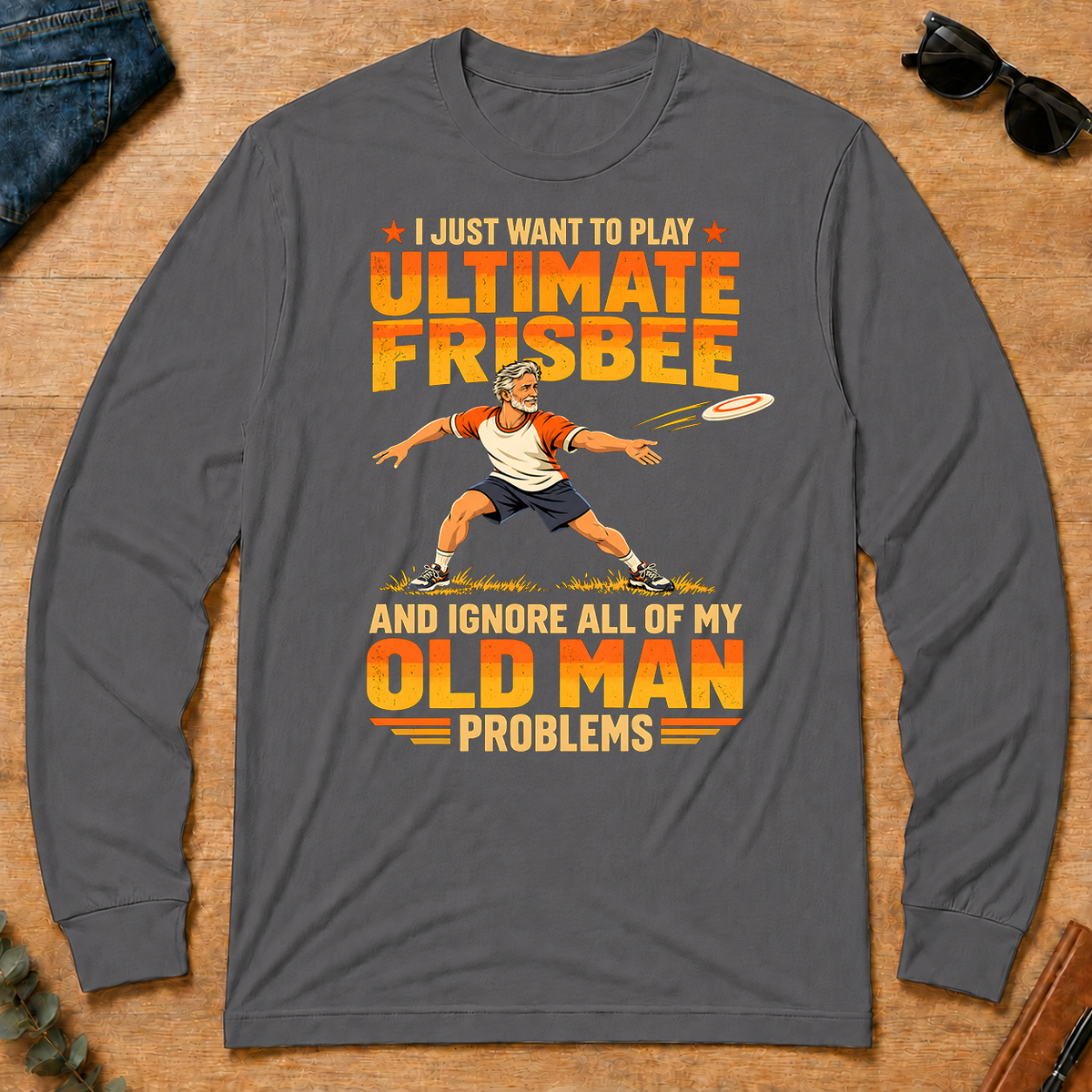 I Just Want To Play Ultimate Frisbee - charcoal - LST2D-Charcoal
