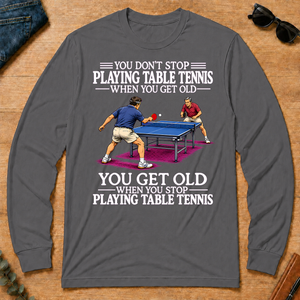 Old Man Don't Stop Table Tennis - charcoal - LST2D-Charcoal
