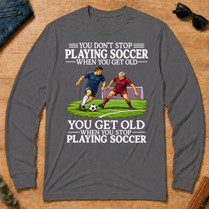 Old Man Don't Stop Soccer - charcoal - LST2D-Charcoal