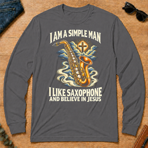 I Like Saxophone & Believe In Jesus - charcoal - LST2D-Charcoal