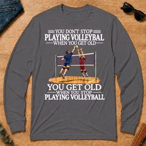Old Man Don't Stop Volleyball - charcoal - LST2D-Charcoal