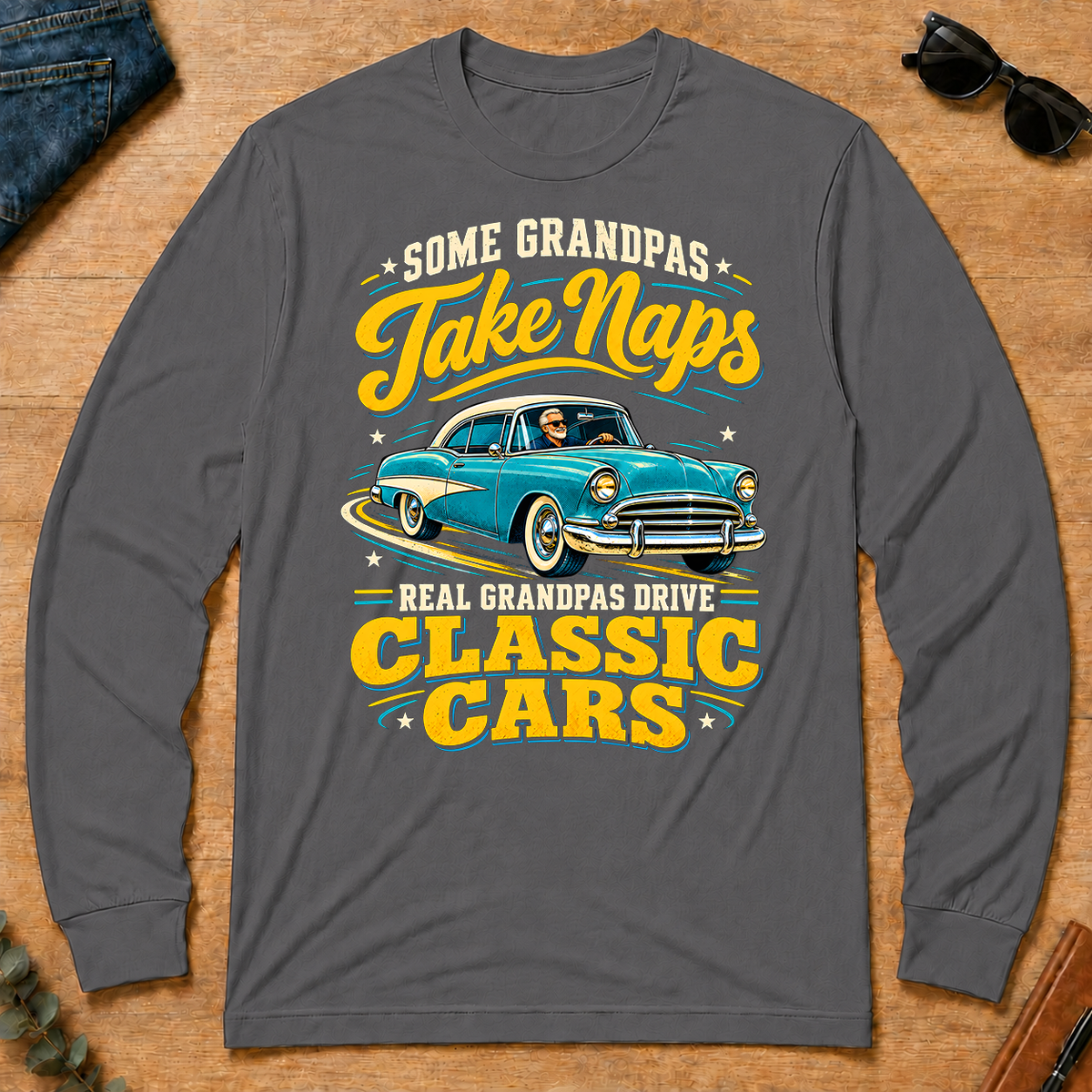 Grandpas Drive Classic Cars - charcoal - LST2D-Charcoal