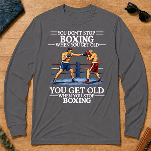 Old Man Don't Stop Boxing - charcoal - LST2D-Charcoal