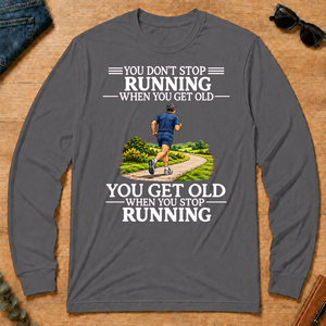 Old Man Don't Stop Running - charcoal - LST2D-Charcoal