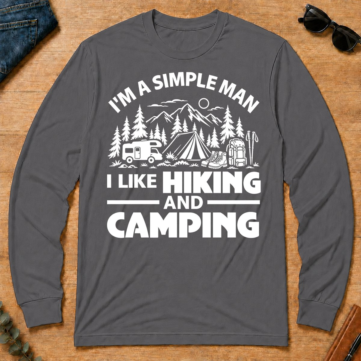 I Like Hiking And Camping - charcoal - LST2D-Charcoal