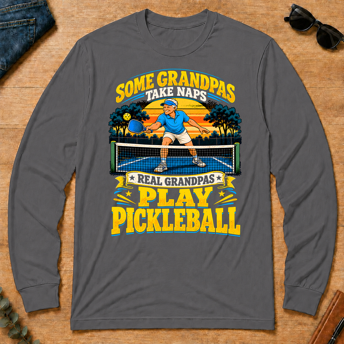 Real Grandpas Play Pickleball - charcoal - LST2D-Charcoal
